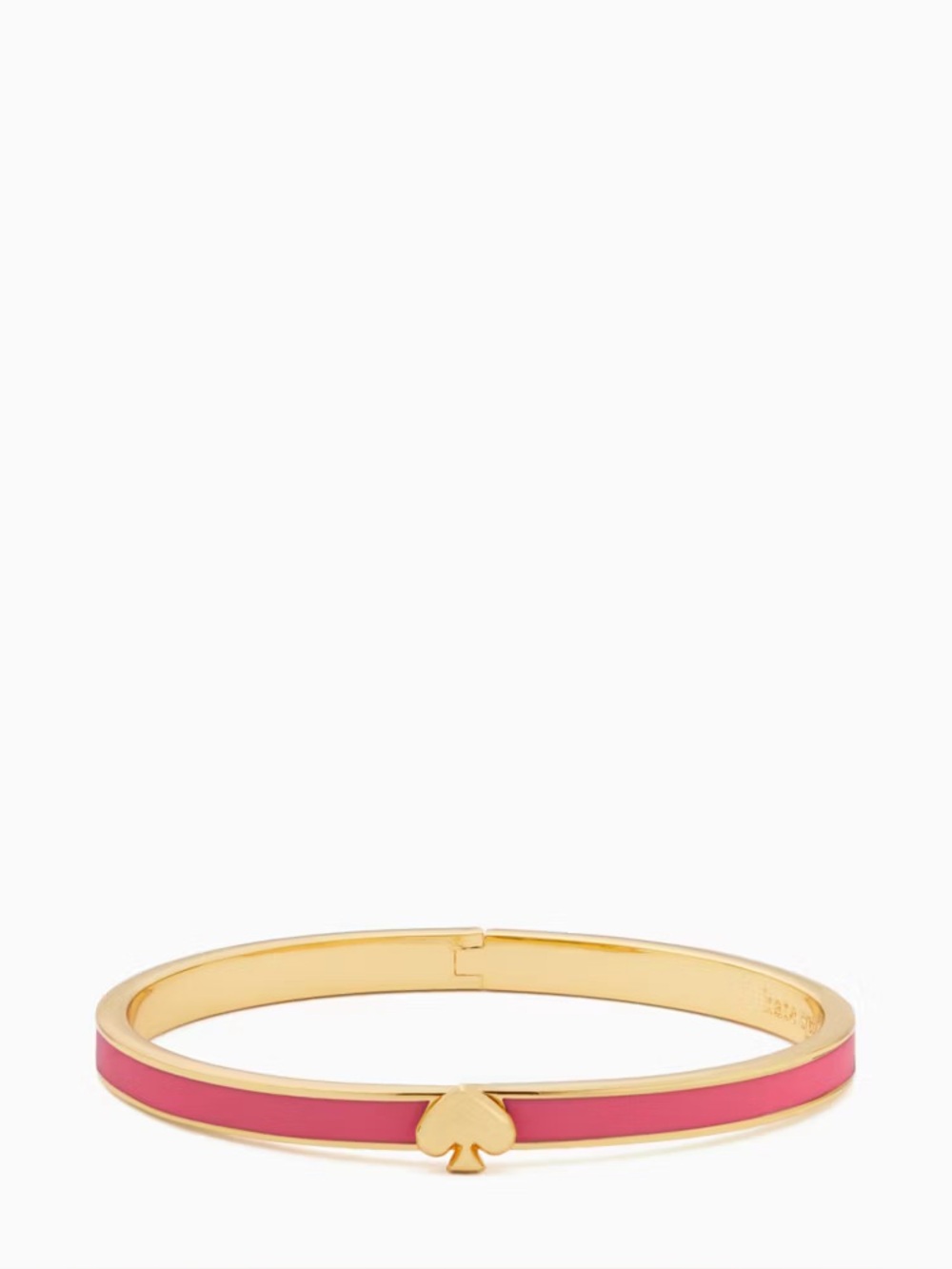 kate spade Pink and Gold Enamel Spade Bangle Bracelet